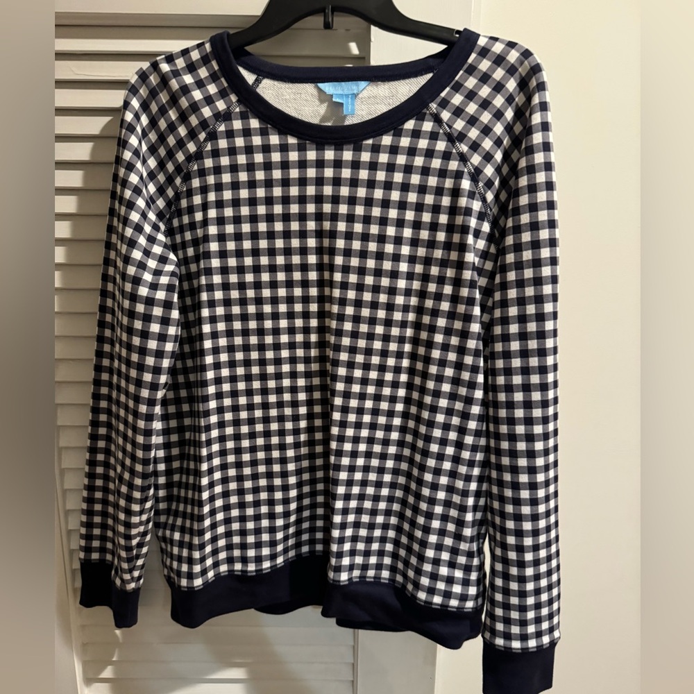 Draper James Natalie Sweatshirt Blue Gingham